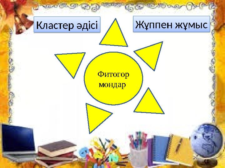 Фитогор мондар Кластер әдісі Жұппен жұмыс