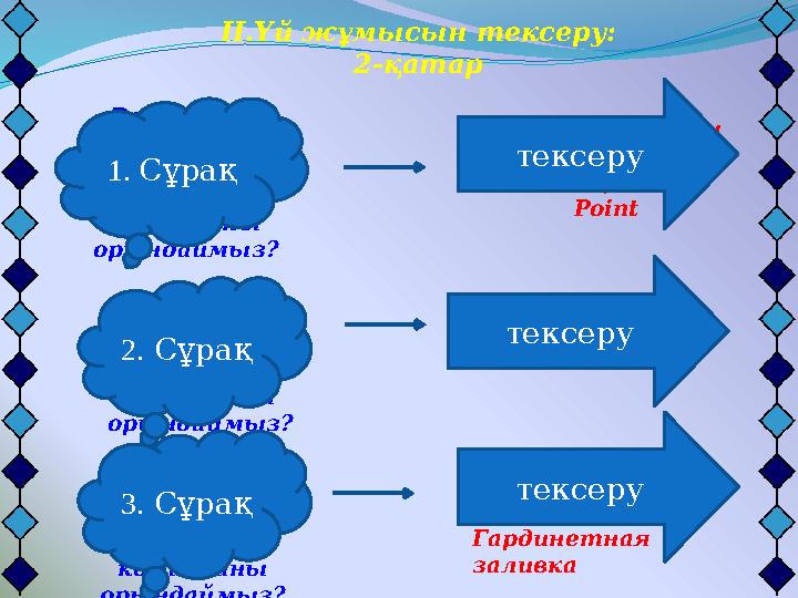 Файл – Создать командасын орындаймыз. Дизайн-Стили фона –Формат фона- Гардинетная заливкаСлайдты әртүрлі түспен бояу үші