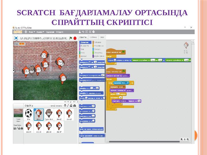 SCRATCH БАҒДАРЛАМАЛАУ ОРТАСЫНДА СПРАЙТТЫҢ СКРИПТІСІ
