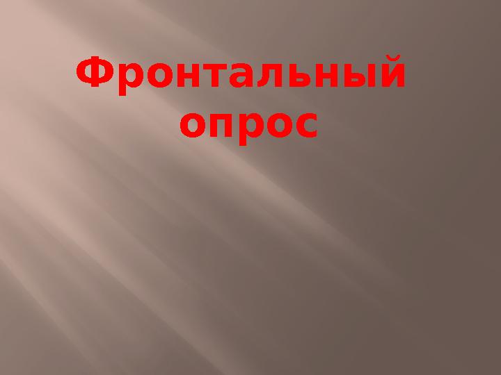 Фронтальный опрос