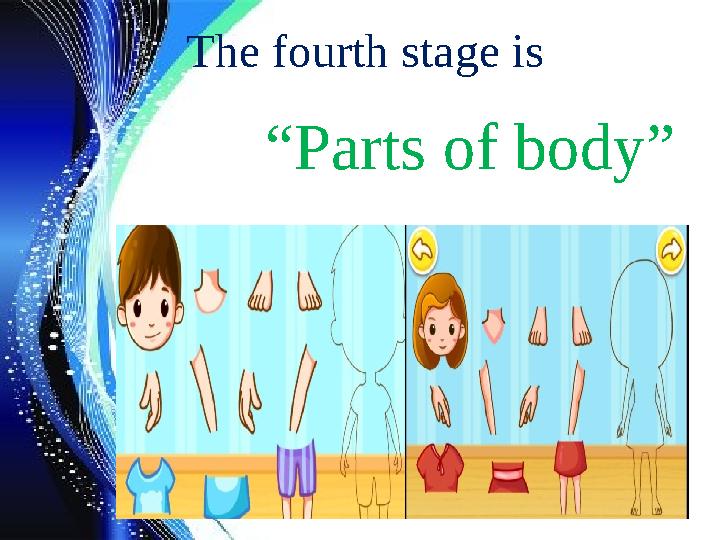 The fourth stage is “ Parts of body”