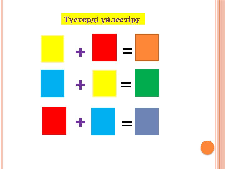 Түстерді үйлестіру + = + ==+