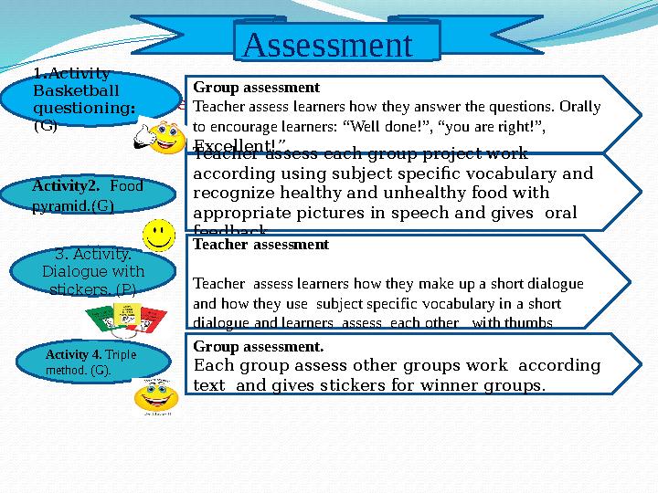 teacher assessment 1.Activity