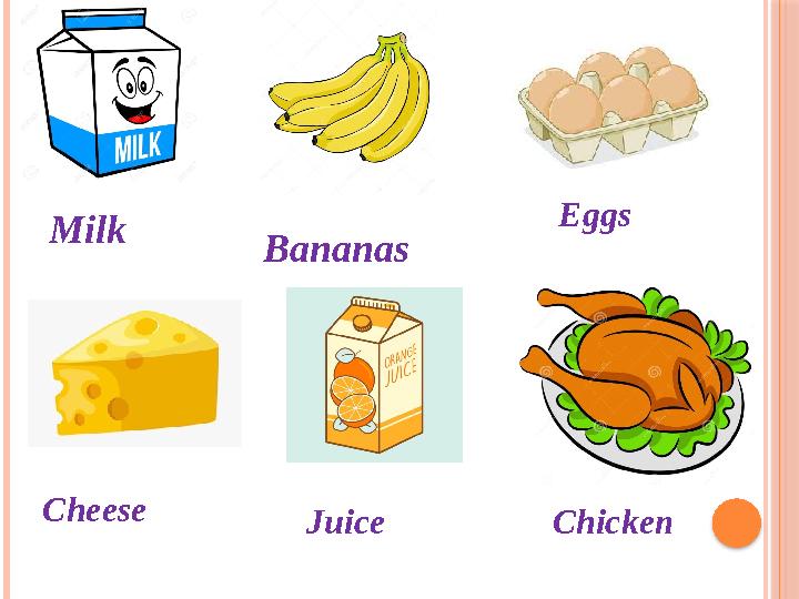 Milk Bananas Eggs Cheese Juice Chicken