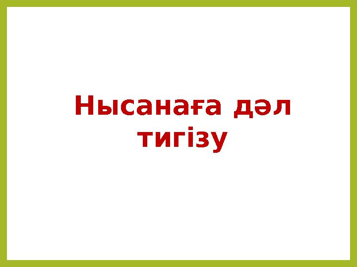 Нысанаға дәл тигізу