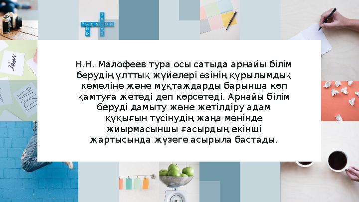 Н.Н. Малофеев тура осы сатыда арнайы білім берудің ұлттық жүйелері өзінің құрылымдық кемеліне және мұқтаждарды барынша көп қа