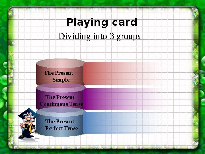 The Present Simple The Present Continuous Tense The Present Perfect Tense Playing card