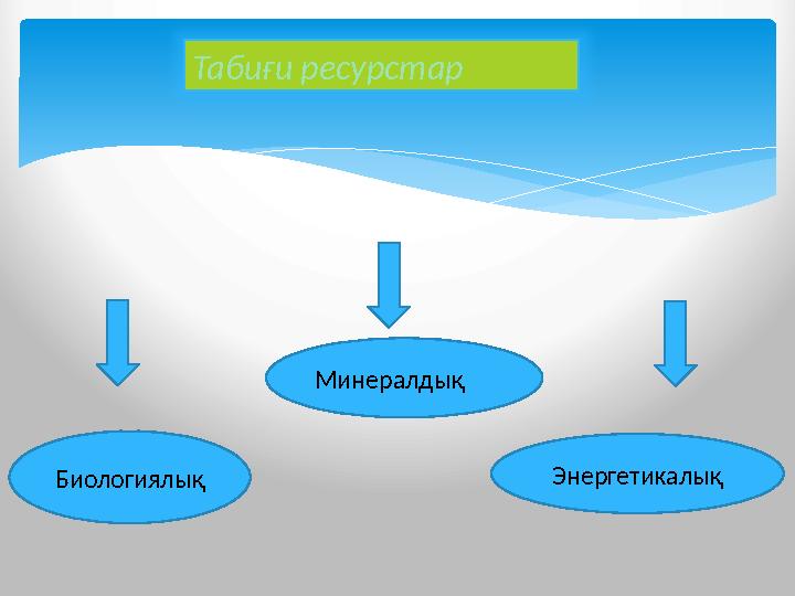 Табиғи ресурстар Минералдық Биологиялық Энергетикалық