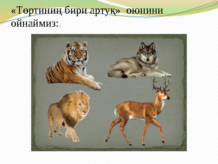 «Төртиниң бири артуқ» оюнини ойнаймиз: .
