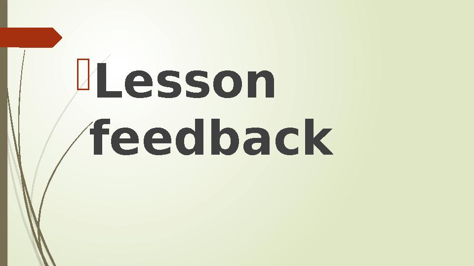  Lesson feedback
