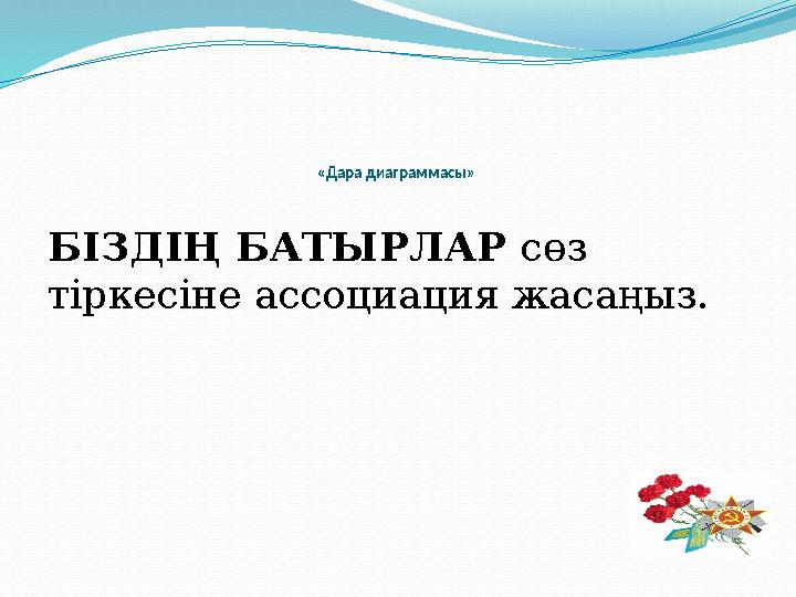 «Дара диаграммасы» БІЗДІҢ БАТЫРЛАР сөз тіркесіне ассоциация жасаңыз.