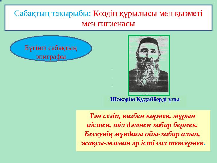 Шәкәрім Құдайберді ұлы Тән сезіп, көзбен көрмек, мұрын иістен, тіл дәмнен хабар бермек. Бесеунің мұндағы ойы-хабар алып, жақс