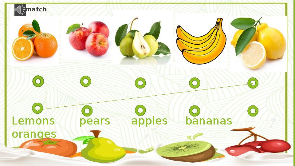 Lemons pears apples bananas oranges  match