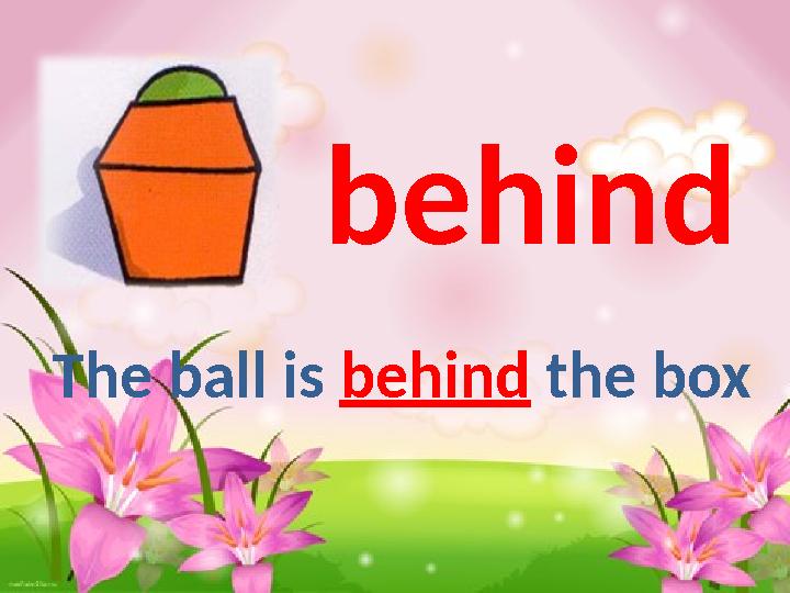 behind The ball is behind the box
