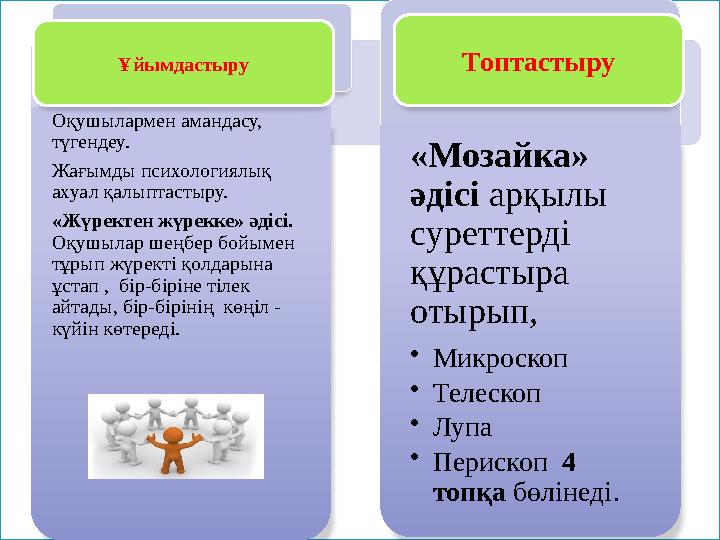 Оқушылармен амандасу, түгендеу. Жағымды психологиялық ахуал қалыптастыру. «Жүректен жүрекке» әдісі. Оқушылар шеңбер бойымен