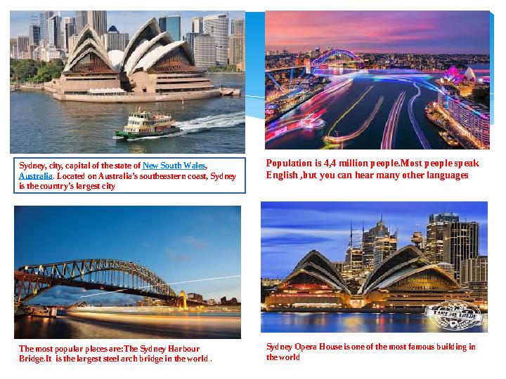 Sydney, city, capital of the state of New South Wales , Australia . Located on Australia’s southeastern coast, Sydney is the