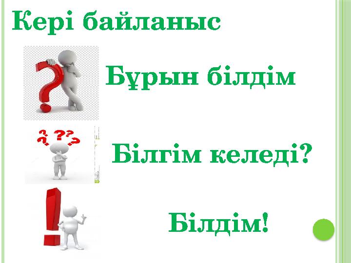 Кер і байланыс Білгім келеді?Бұрын білдім Білдім!