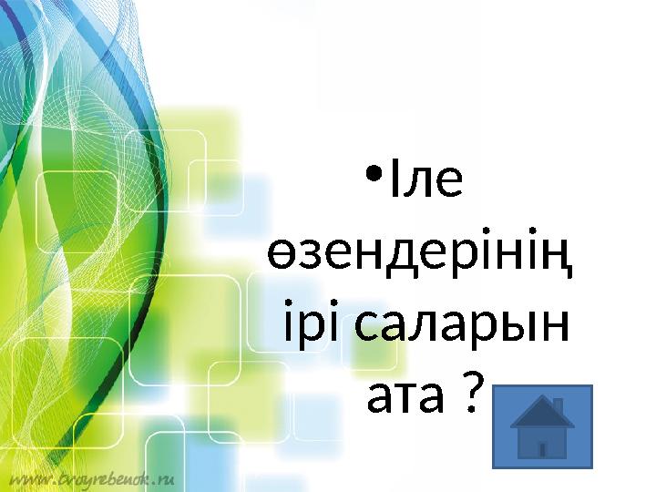 • Іле өзендерінің ірі саларын ата ?