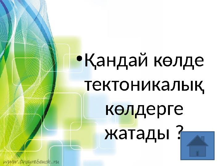• Қандай көлде тектоникалық көлдерге жатады ?