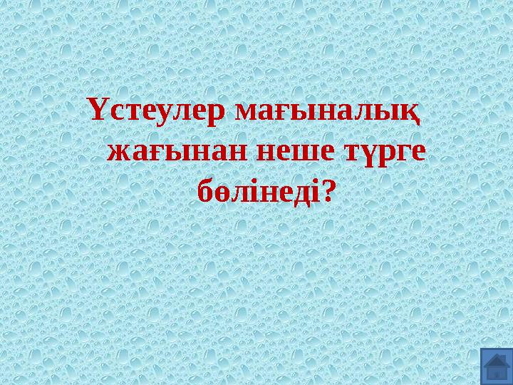 Үстеулер мағыналық жағынан неше түрге бөлінеді?