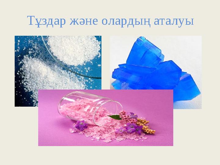Тұздар және олардың аталуы Тұздар және олардың аталуы