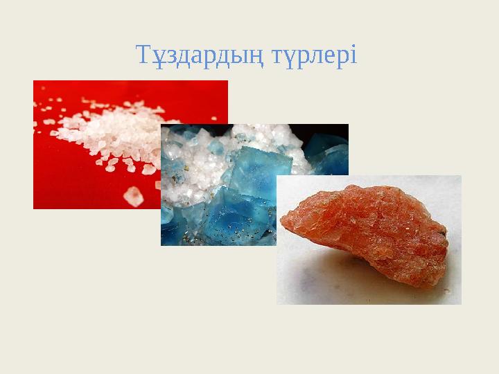 Тұздардың түрлері Тұздардың түрлері