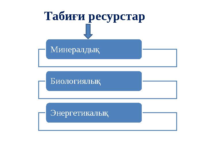 Минералдық Биологиялық ЭнергетикалықТабиғи ресурстар