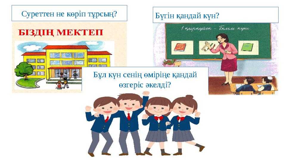 Суреттен не көріп тұрсың? Бүгін қандай күн? Бұл күн сенің өміріңе қандай өзгеріс әкелді?