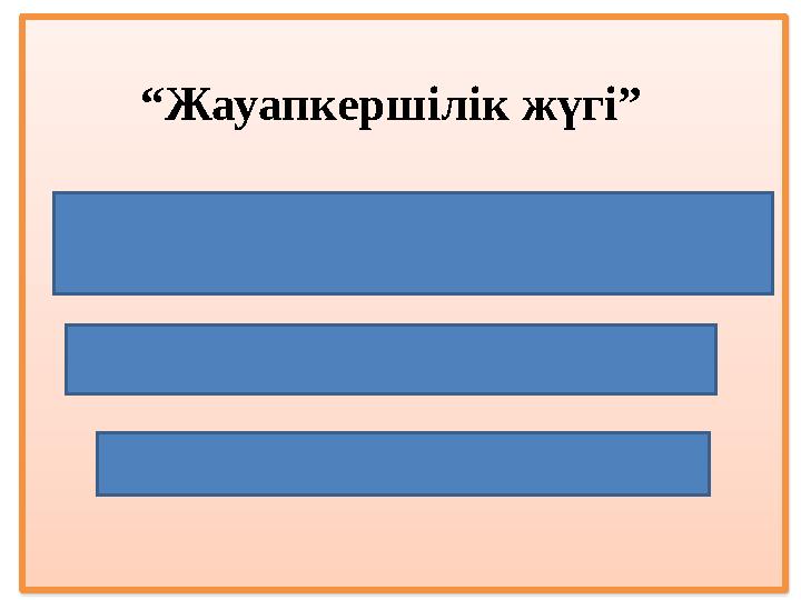 “ Жауапкершілік жүгі” 1. Әкесінің жүрегі не үшін ауырды деп ойлайсындар? 2. Ғұлама нені түсінді? 3. Жауапкершілік дегеніміз н