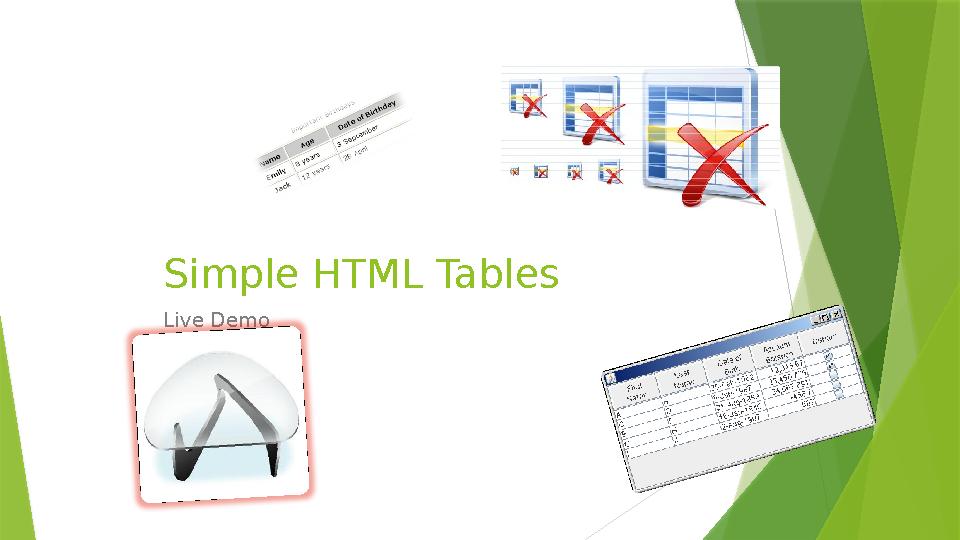 Simple HTML Tables Live Demo