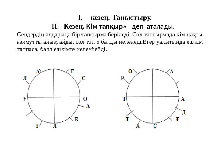 I. кезең . Таныстыру. II. Кезең. Кім тапқыр» деп аталады. Сендердің алдарыңа бір тапсырма беріледі. Сол тапсырмада кім