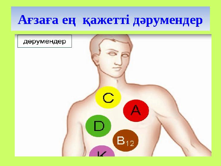 Ағзаға ең қажетті дәрумендер