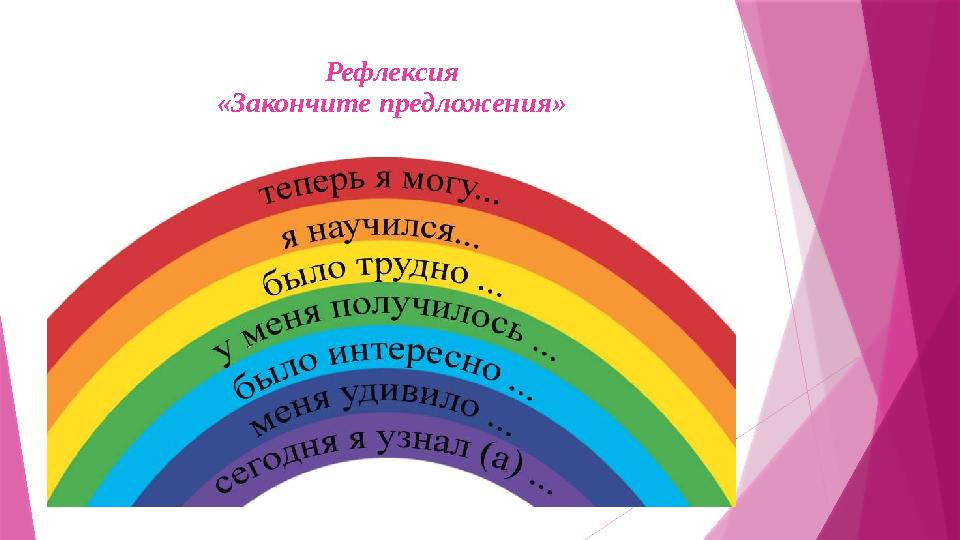 Рефлексия «Закончите предложения»
