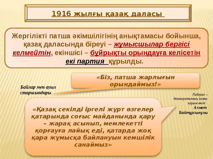 1916 жылғы қазақ даласы Жергілікті патша әкімшілігінің анықтамасы бойынша, қазақ даласында біреуі – жұмысшылар бергісі келме