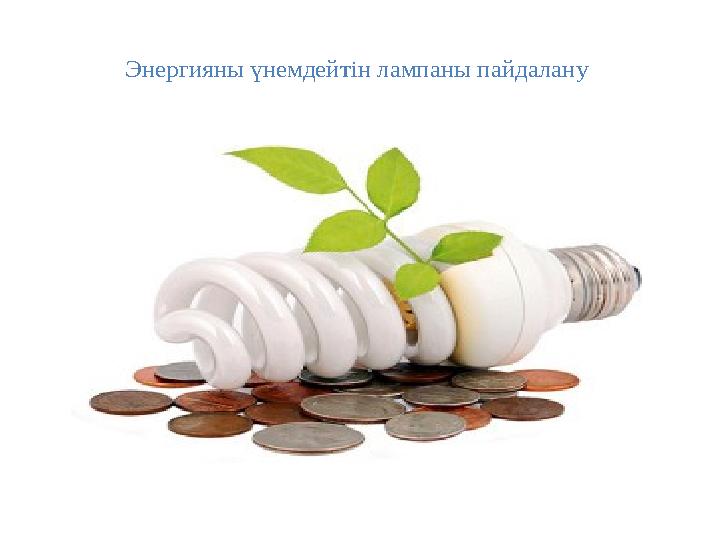 Энергияны үнемдейтін лампаны пайдалану