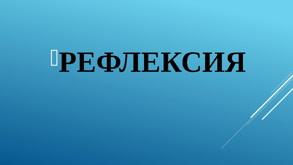  РЕФЛЕКСИЯ