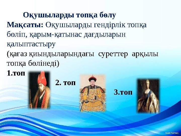 Оқушыларды топқа бөлу Мақсаты: Оқушыларды гендірлік топқа бөліп, қарым-қатынас дағдыларын қалыптастыру (қағаз қиынды