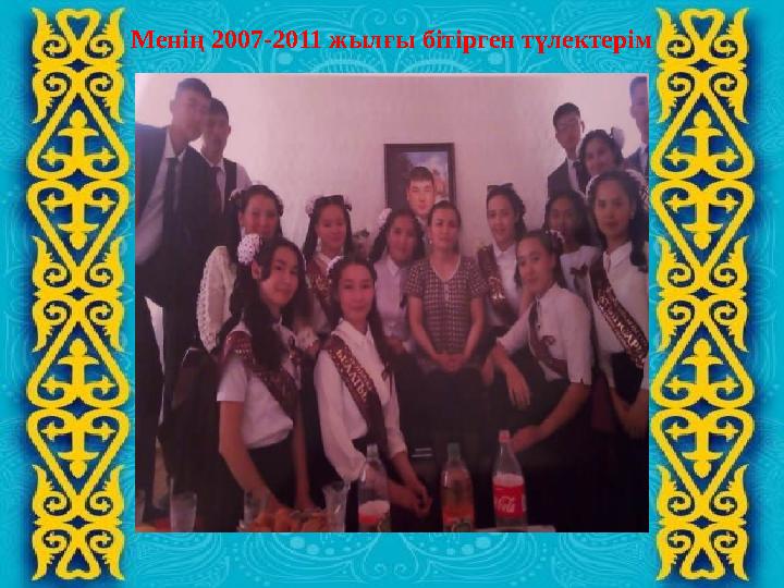 оқушы саны 2004-2007жж 20 2007-2011ж 20 2011-2015жж 22 2015-2019жж 22 2019-2020жж 27Мен ің 2007-2011 жылғы бітірген түлектері