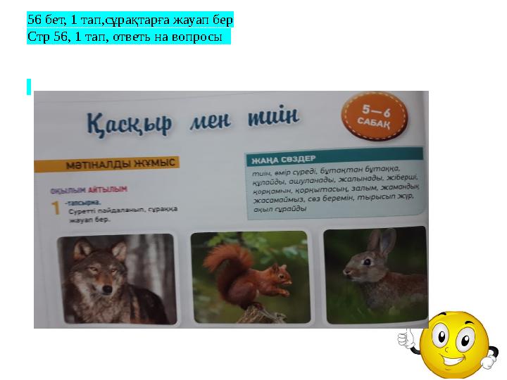 56 бет, 1 тап,сұрақтарға жауап бер Стр 56, 1 тап, ответь на вопросы