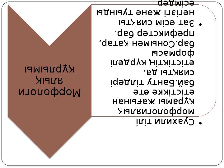 Морфологи ялық құрлымы • Суахили тілі морфология лық құрамы жағ ынан етістікке өте бай.Банту ті лдері сияқты да,