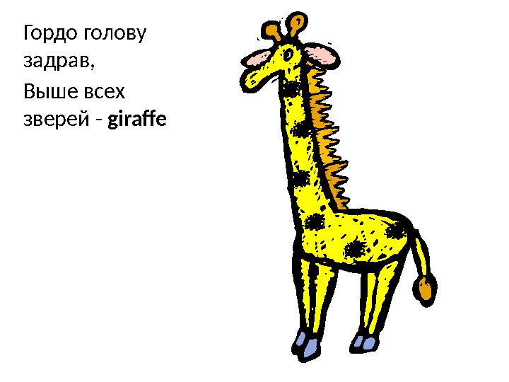 Гордо голову задрав, Выше всех зверей - giraffe