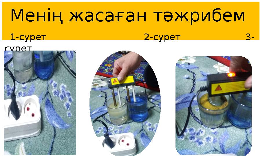 Менің жасаған тәжрибем 1 -сурет 2-сурет 3- сурет