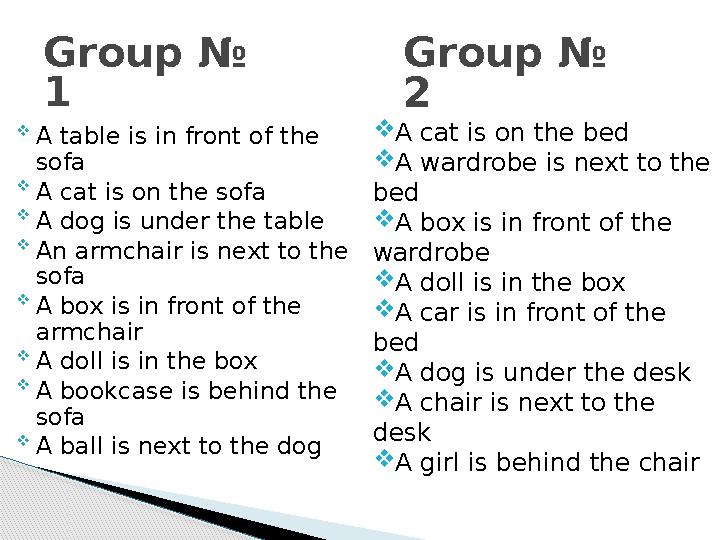  A table is in front of the sofa  A cat is on the sofa  A dog is under the table  An armchair is next to the sofa  A box