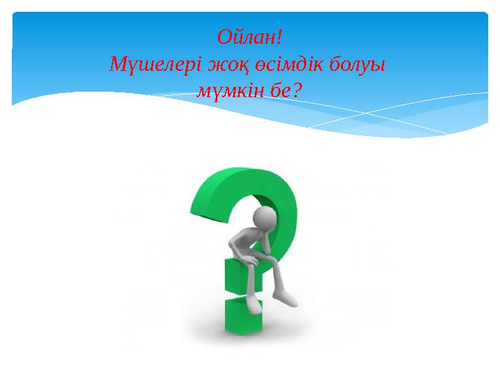 Ойлан! Мүшелері жоқ өсімдік болуы мүмкін бе?