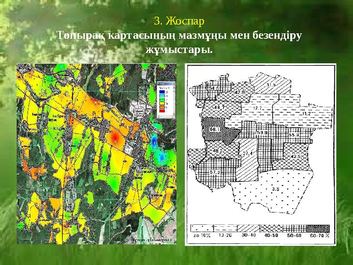 3. Жоспар Топырақ картасының мазмұңы мен безендіру жұмыстары.
