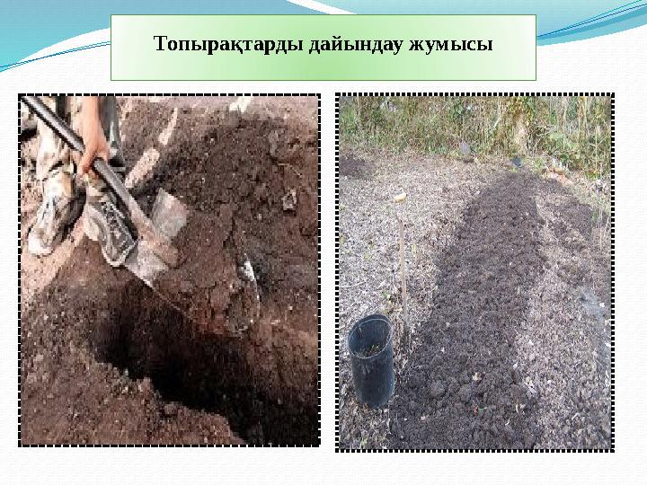 Топырақтарды дайындау жумысы