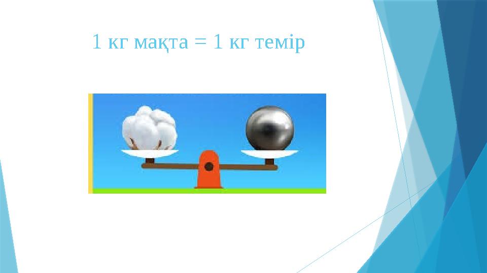 1 кг мақта = 1 кг темір