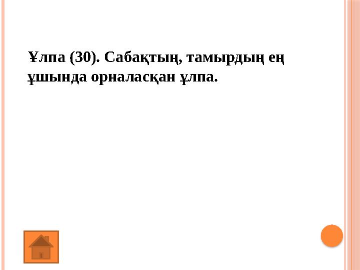 Ұлпа (30). Сабақтың, тамырдың ең ұшында орналасқан ұлпа. (Түзуші)