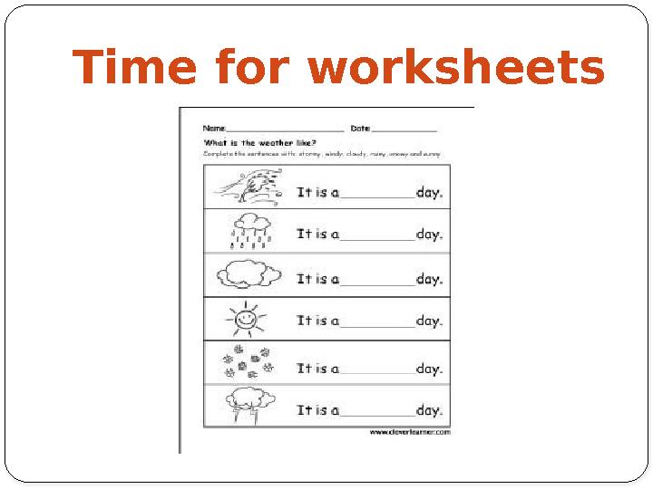 Time for worksheets