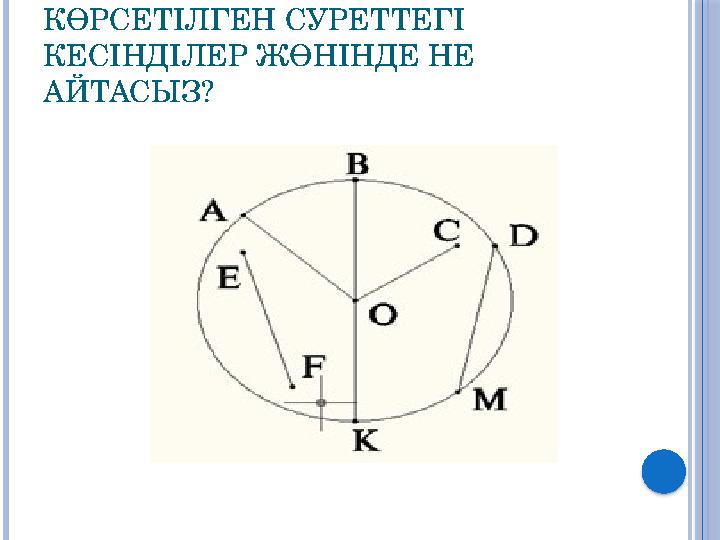 КӨРСЕТІЛГЕН СУРЕТТЕГІ КЕСІНДІЛЕР ЖӨНІНДЕ НЕ АЙТАСЫЗ?